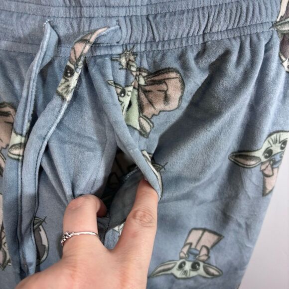 Star Wars Baby Yoda Fleece Elastic Waste Drawstring Pajama Pants Medium Soft - Picture 8 of 12
